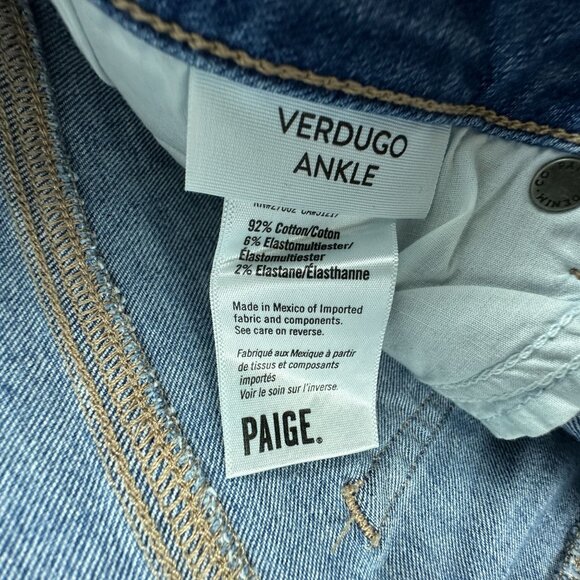 Paige Skinny Jeans Womens Size 33 Verdugo Ankle Distressed Medium Wash Blue - Picture 6 of 12